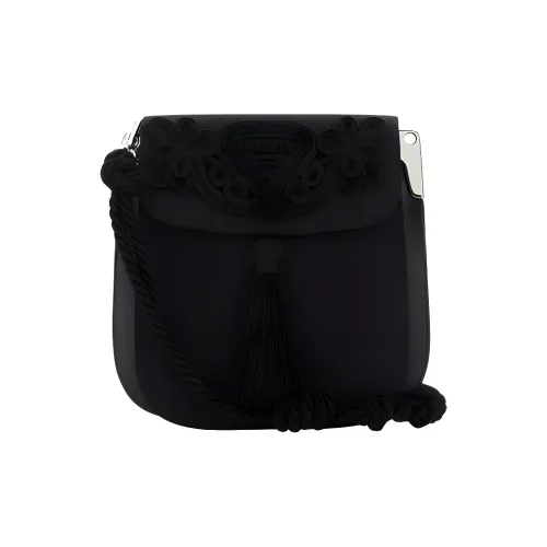 PRADA Leather Shoulder Bag Women's Black