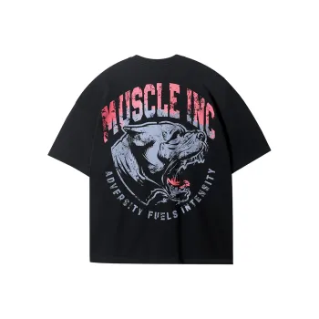 Muscle Dog T Shirts Men Black