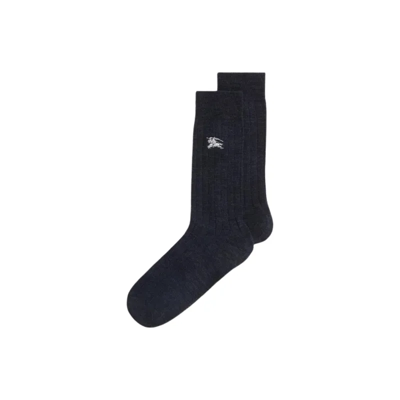 Burberry SS25 Mid Calf Socks Men's 1 Pack Marine Blue-1