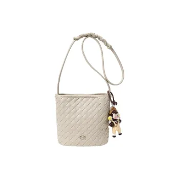 PAYOT Microfiber Synthetic Leather Pearl Nianan Bucket Bag, Shoulder Bag, Crossbody Bag Regular Women's Ecru