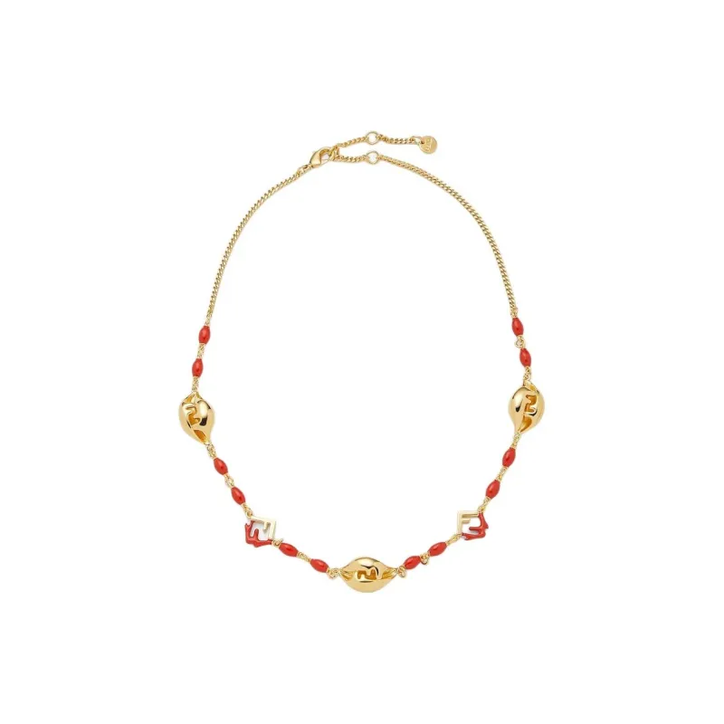 FENDI Metal Necklaces Women's Red-1