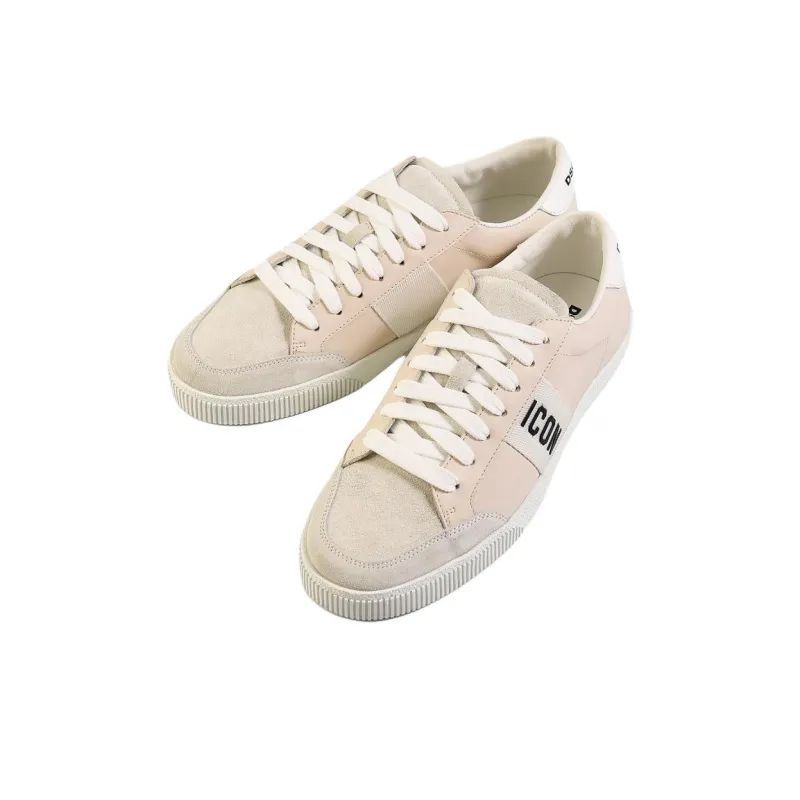 DSQUARED 2 Low Top Skateboard Shoes Men's Ivory White-3