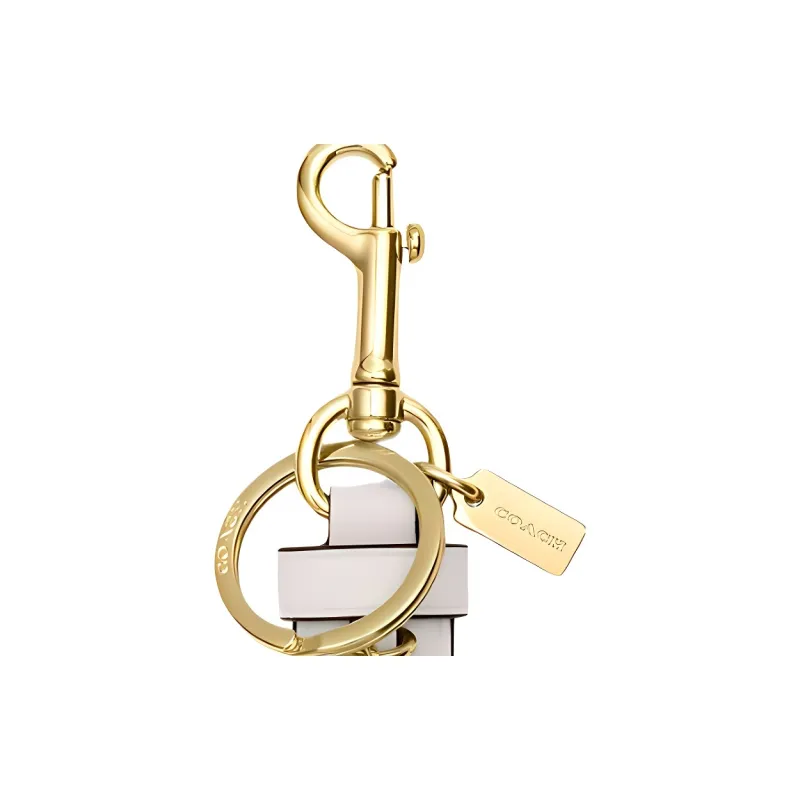 COACH Calfskin Bag Decor Key Ring Bag Accessory Women's White-2