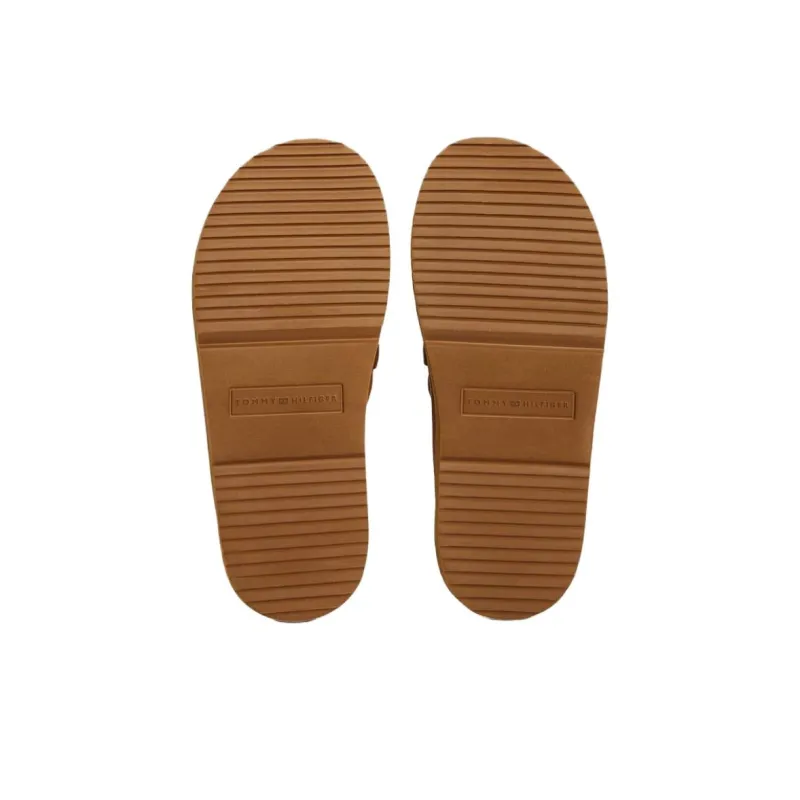 Tommy Hilfiger TH Monogram Rubber Sole Abrasion Resistant Closed Toe Slippers Women's Brown-5