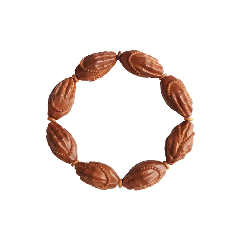 TANGSHU Olive Pit Seiko Carving High Quality Good Luck Beaded Bracelet Unisex-0