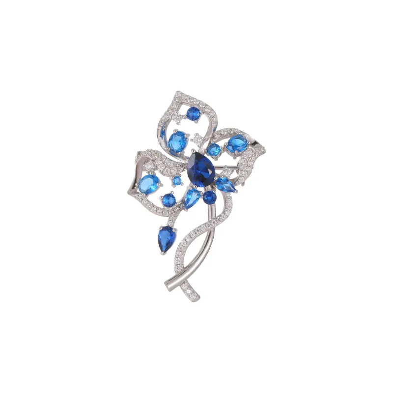 VIOLET S925 Silver Brooches Women's-0