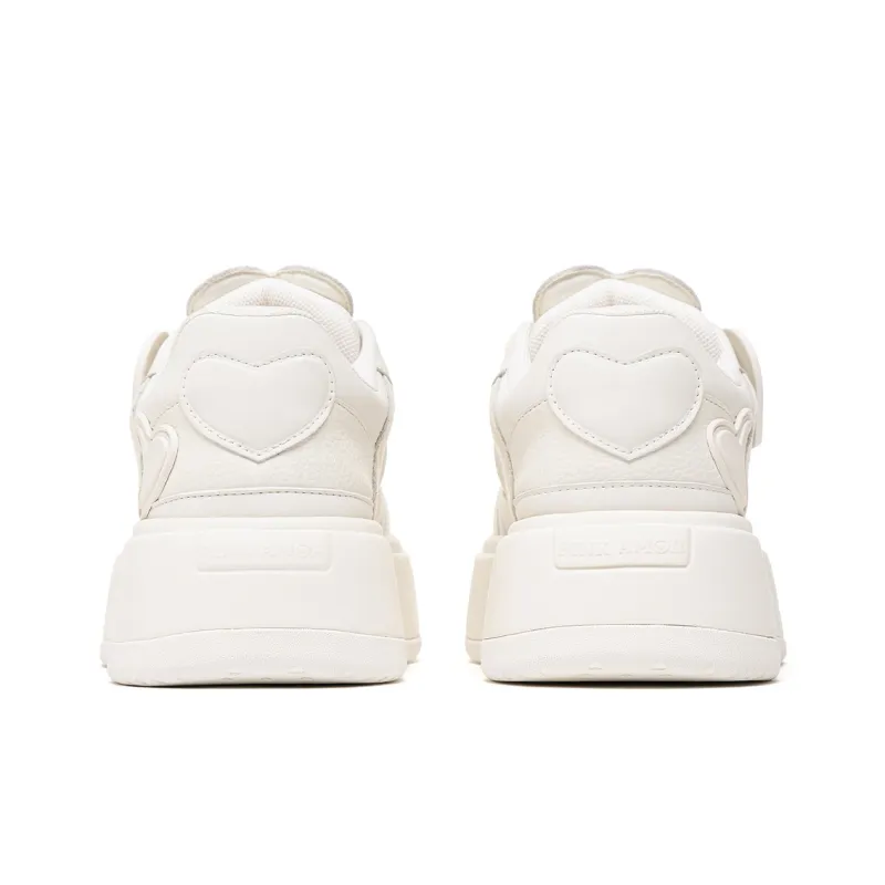PINK AMOR Height Increasing Low Top Skateboard Shoes Unisex White Angel-4
