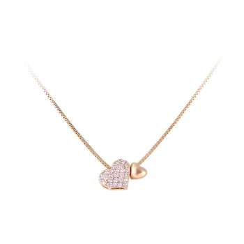 SHINE S925 Silver Necklaces Women's Rose Gold Pink