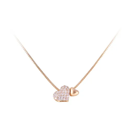 SHINE S925 Silver Necklaces Women's Rose Gold Pink