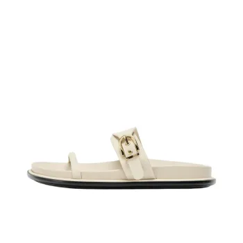 ZARA PU Polyurethane Abrasion Resistant Slide Slippers Women's White