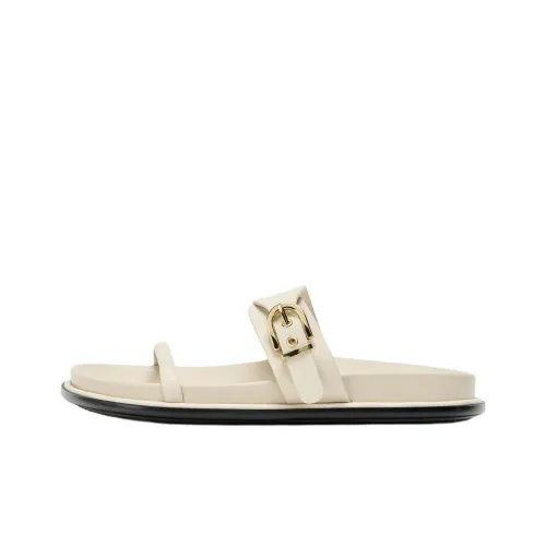 ZARA PU Polyurethane Abrasion Resistant Slide Slippers Women's White