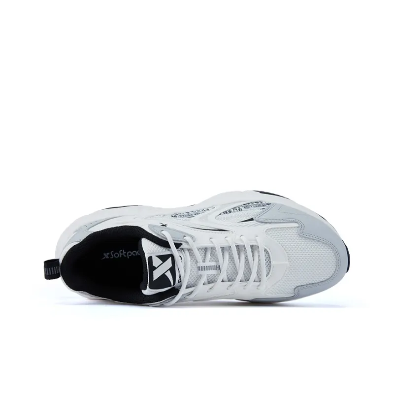 XTEP Cushioning Coverage Abrasion Resistant Lightweight Slip Resistant Low Top Chunky Sneakers Men's White Gray Black-2