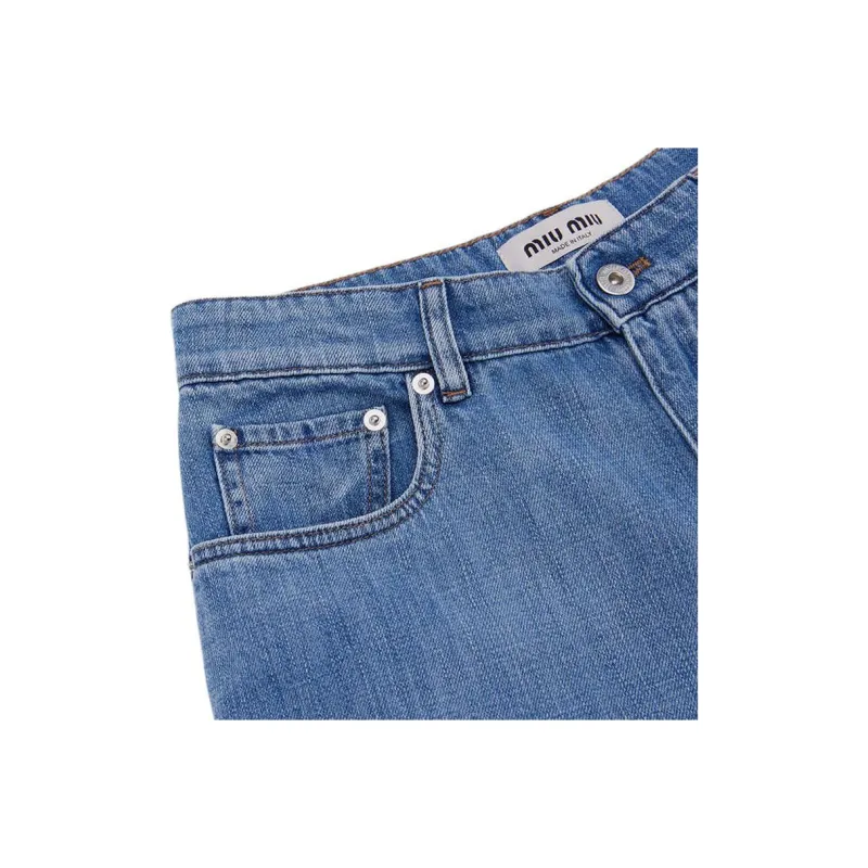 MIU MIU SS25 Jeans Women's Light Blue-4
