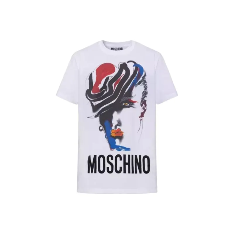 MOSCHINO Logo Illustration Printed Crewneck T Shirt-0
