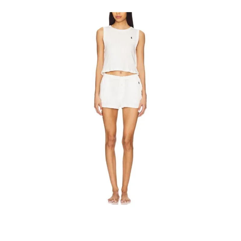 Polo Ralph Lauren SS25 Pajama Set Women's Ivory White-0