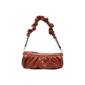 Manu Atelier Leather Cylinder Bag, Shoulder Bag Mini Women's Red