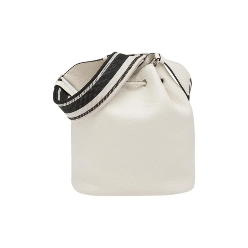 PRADA Leather Bucket Bag, Shoulder Bag, Crossbody Bag Women's White-2
