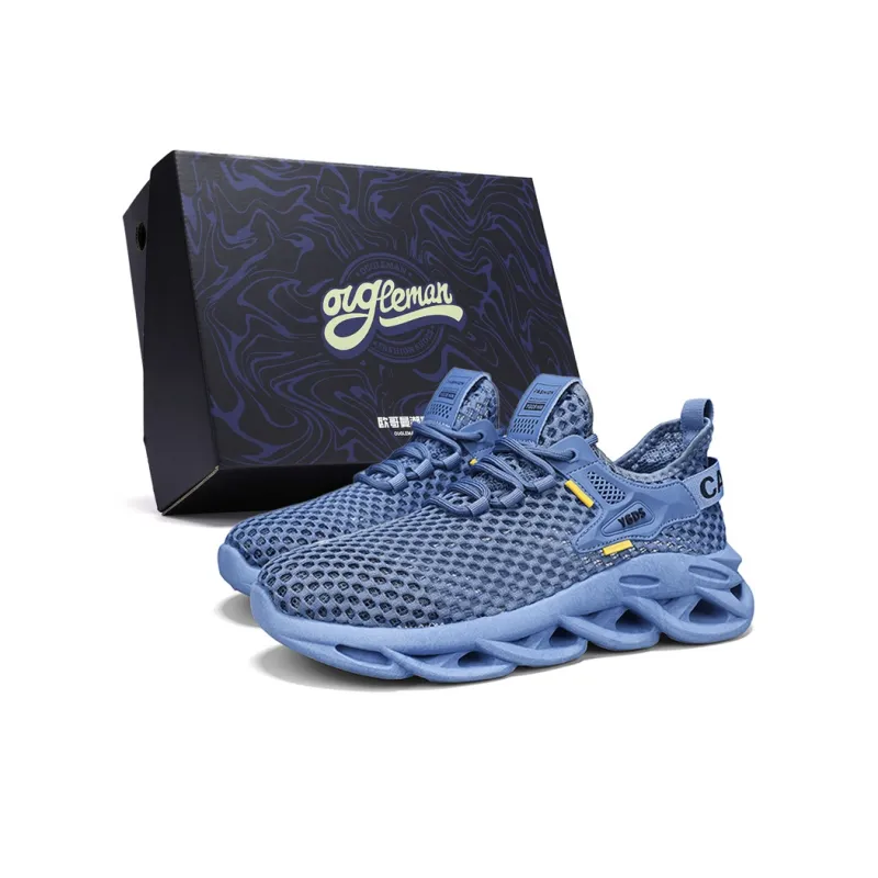 OUGLEMEN Slip Resistant, Abrasion Resistant, Coverage Height Increasing Low Top Casual Shoes Men's Box-5