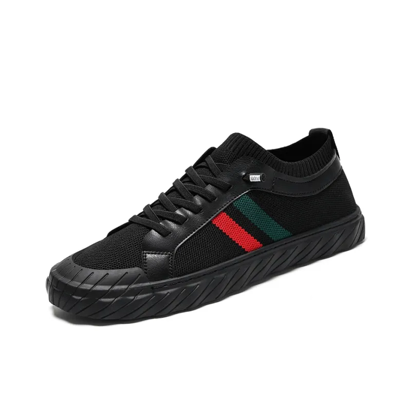 ZULISHI Slip Resistant Low Top Skateboard Shoes Men's Black-1