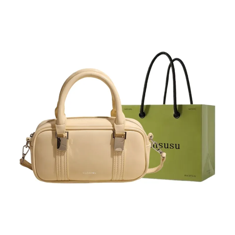 Bansusu PU Crossbody One Shoulder Handbag Women's Black/Light Yellow/White/Pink-12