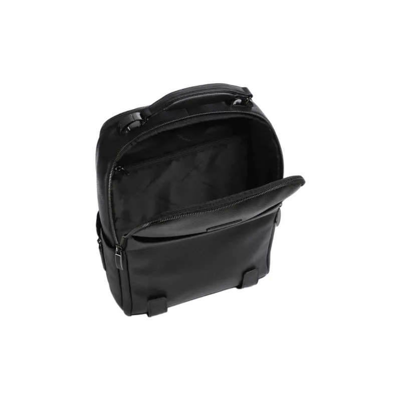 PIQUADRO Cow Leather Backpack Men's Black-3