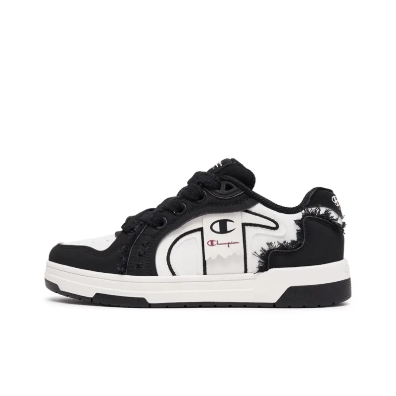 Champion Ribbon Shoes Balance Low Top Skateboard Shoes Unisex Black/Milk White-0