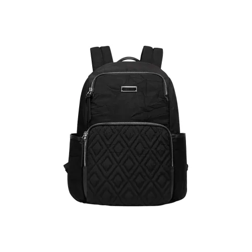 SWISS MILITARY Memory Polyester With Microfiber Backpack Unisex Black
