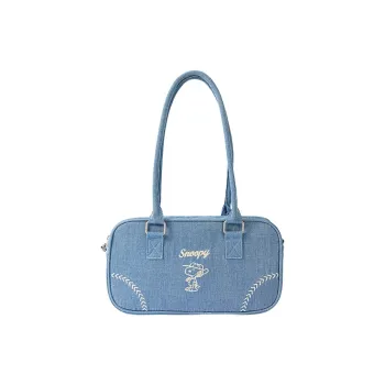 M&G SHOP ×PEANUTS Collaboration Polyester Cotton Blend Handbag, Shoulder Bag Women's Blue