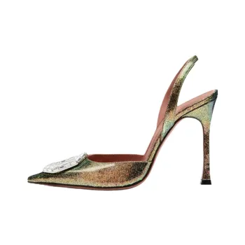 AMINA MUADDI Camelia Sling Slim Heel High Heels 10.5cm Women's Green