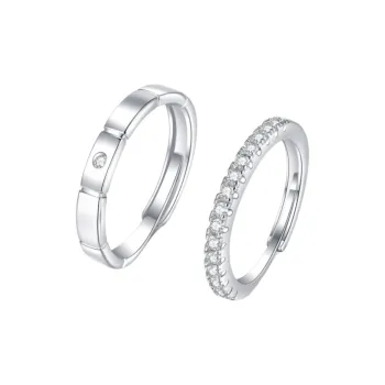 Barbie Zircon Rings Unisex Silver