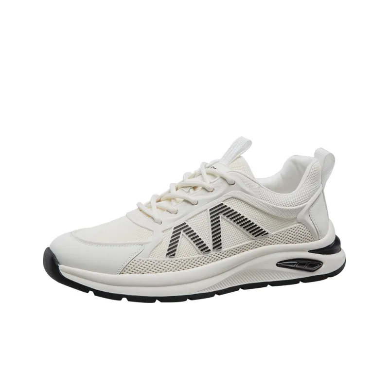 KANGNAI Breathable Low Top Casual Shoes Men's Ecru-2