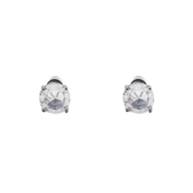 Balenciaga Rhinestone, Brass, Glass, Stainless Steel, Copper, Glass Fiber, Nylon Stud Earrings Women's Silver-0