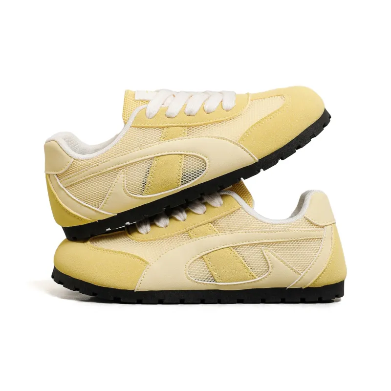 DEERWAY Height Increasing Abrasion Resistant Low Top Casual Shoes Women's Yellow-2