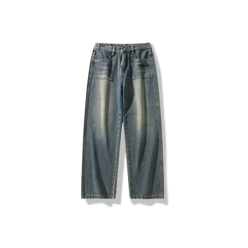 Chinpeno Loose Fit Jeans, Straight Fit Floor Length Pants, American Luxury Streetwear, Trendy Brand Unisex