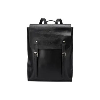 Ace Paul Top Grain Cow Leather Laptop Backpack Bag Unisex Black