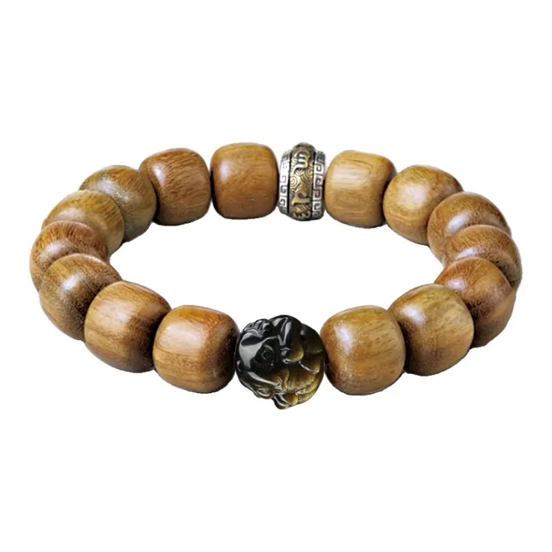 Moonstone Edge Green Sandalwood Bracelets Unisex-12