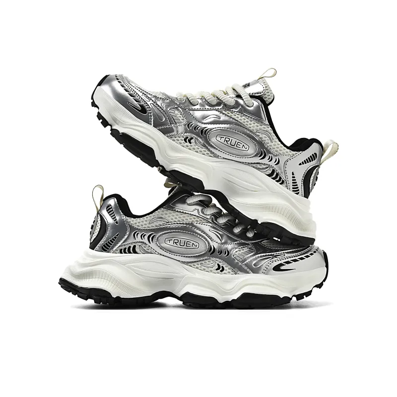 TRUEN Bubble Collection Slip Resistant Breathable Height Increasing Low Top Chunky Sneakers Unisex-22