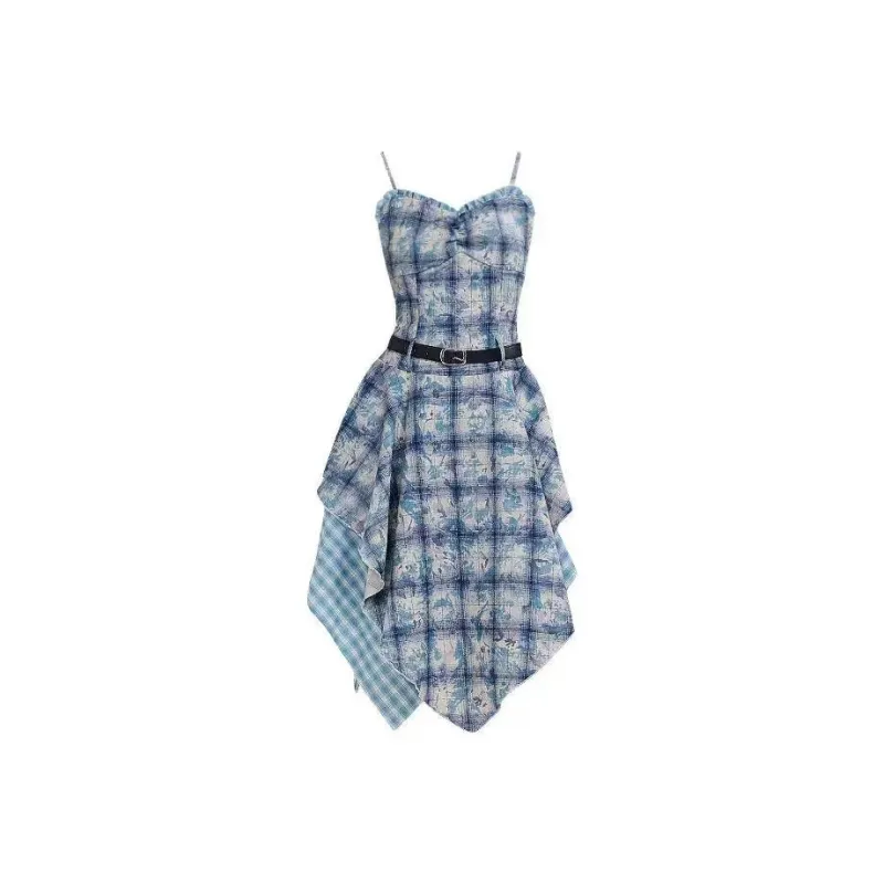 ABCMININ Slip Dresses Women's Blue-0