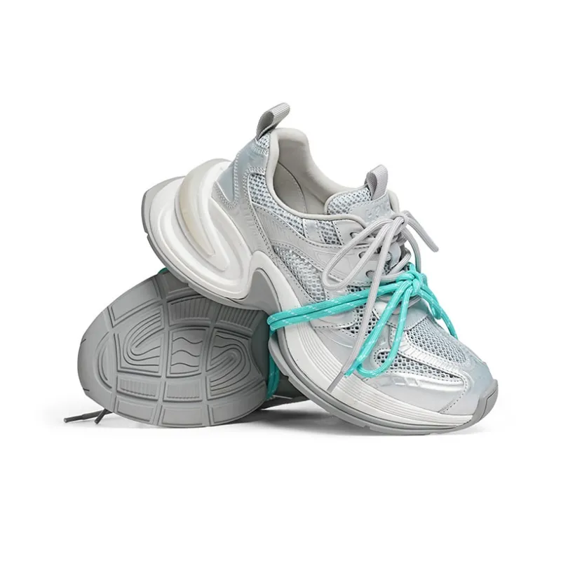 RED DRAGONFLY Height Increasing Abrasion Resistant Slip Resistant Low Top Chunky Sneakers Women's-7