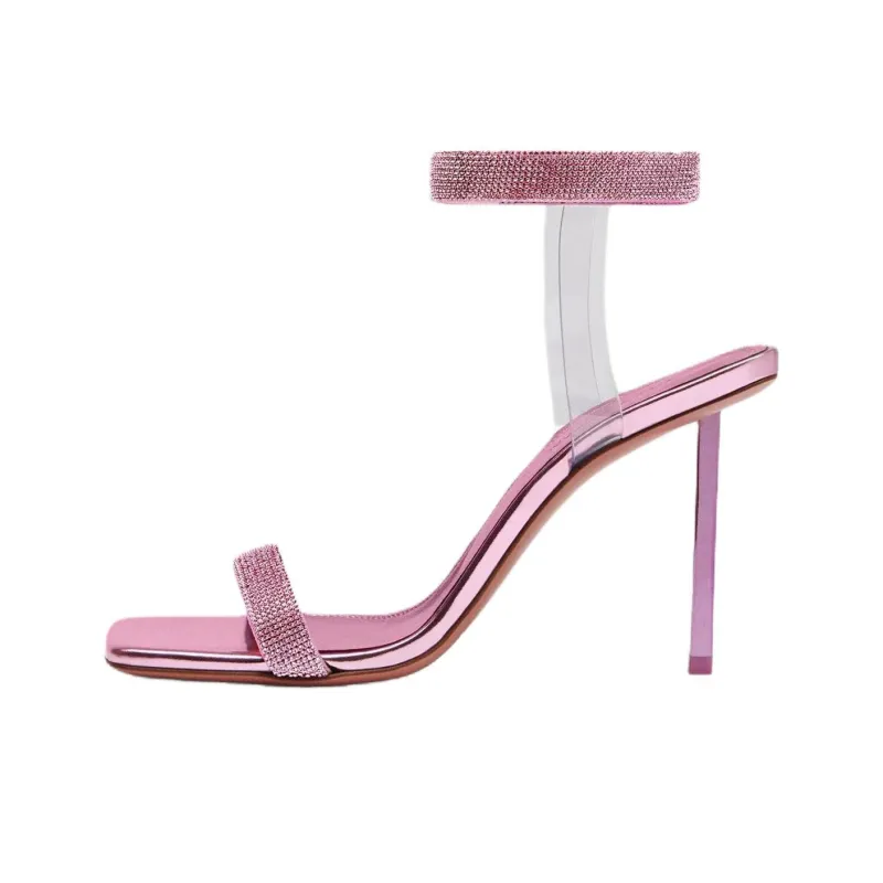 AMINA MUADDI Rih One Strap Sandals 9.5cm Women's Light Pink-0