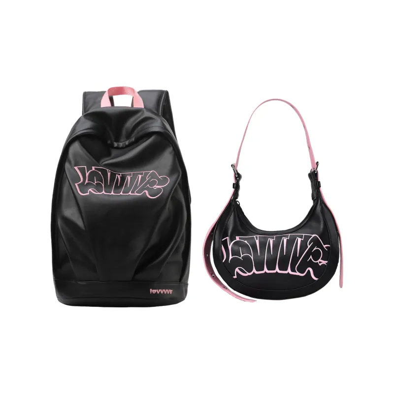 LOVVVVE PU Backpack Regular Unisex Black-15