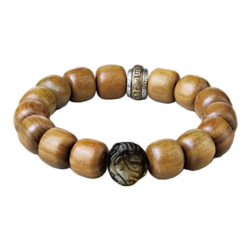 Moonstone Edge Green Sandalwood Bracelets Unisex-14