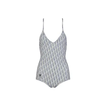 DIOR One piece Swimsuit Women's Blue White