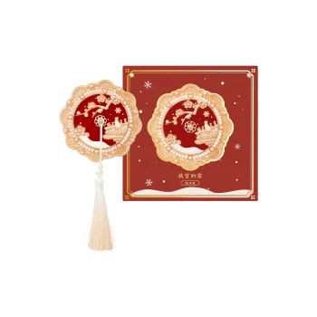 Gentle Welcome The Snow At The Forbidden City, Handheld, Chinese Fashion Trend Cultural Creativity Make Up Mirrors