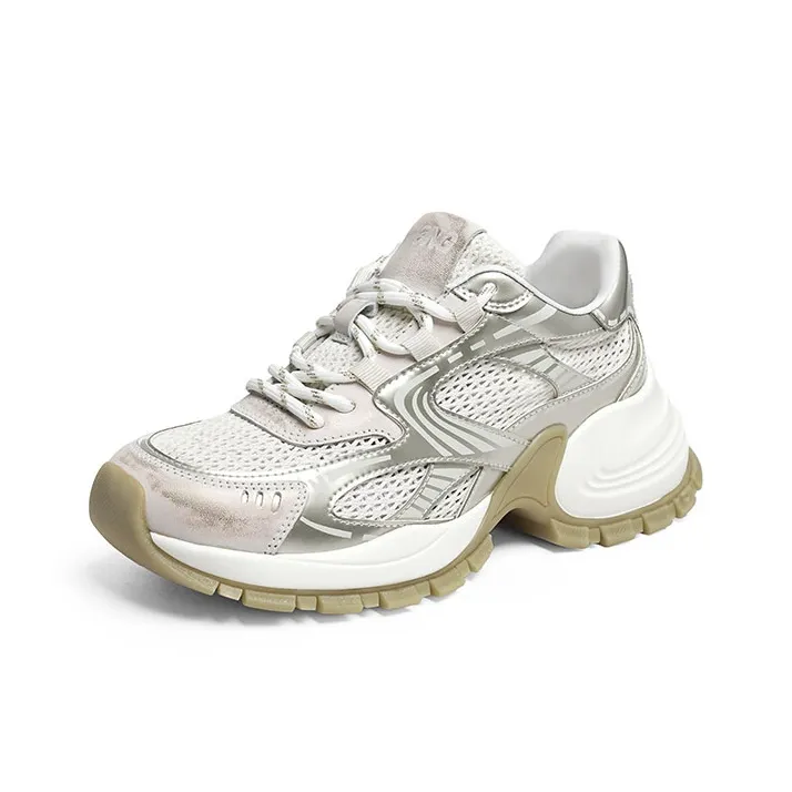 RED DRAGONFLY Height Increasing Abrasion Resistant Slip Resistant Low Top Chunky Sneakers Women's-7