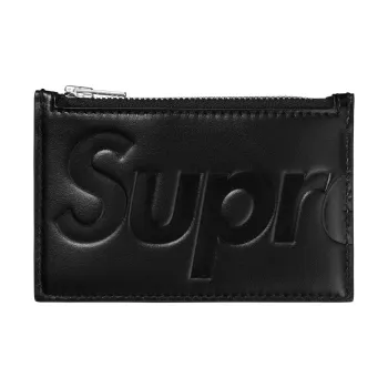 Supreme Leather Card Holder Unisex Black