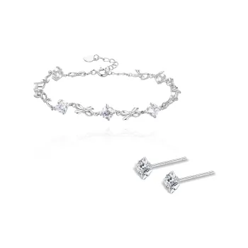 NUSQ Sterling Silver With Zircon Bracelets Women's