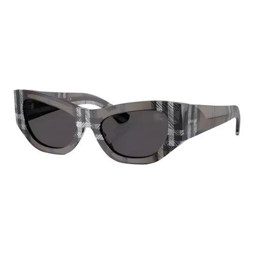 Burberry Plate Frame Irregular Shape Sunglasses Women's Moss Green