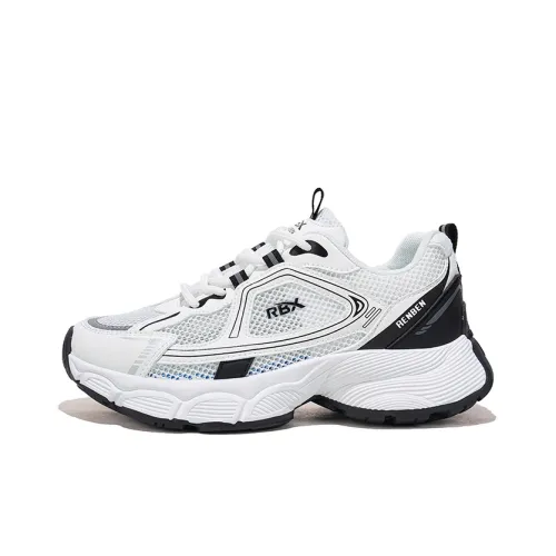 RENBEN Breathable Lightweight Height Increasing Low Top Chunky Sneakers Women's White Black