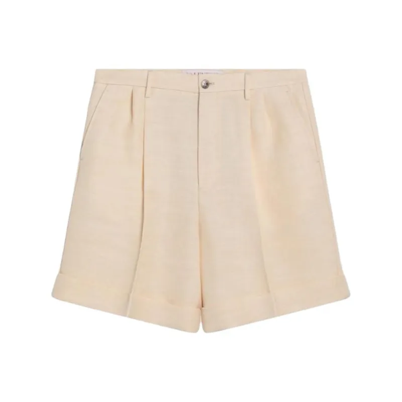 Valentino Pleat Detailed Textured Shorts-0